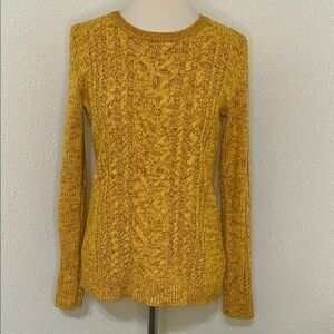 Old Navy Cable Knit Mustard Sweater M Medium 8 10 Fall Autumn